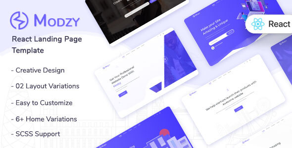 Modzy -  React Landing Page Template