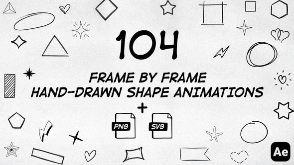 104 Frame By Frame Animated Shapes Pack Elements template preview