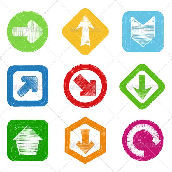 Hand Drawn Arrows - Web Elements Vectors