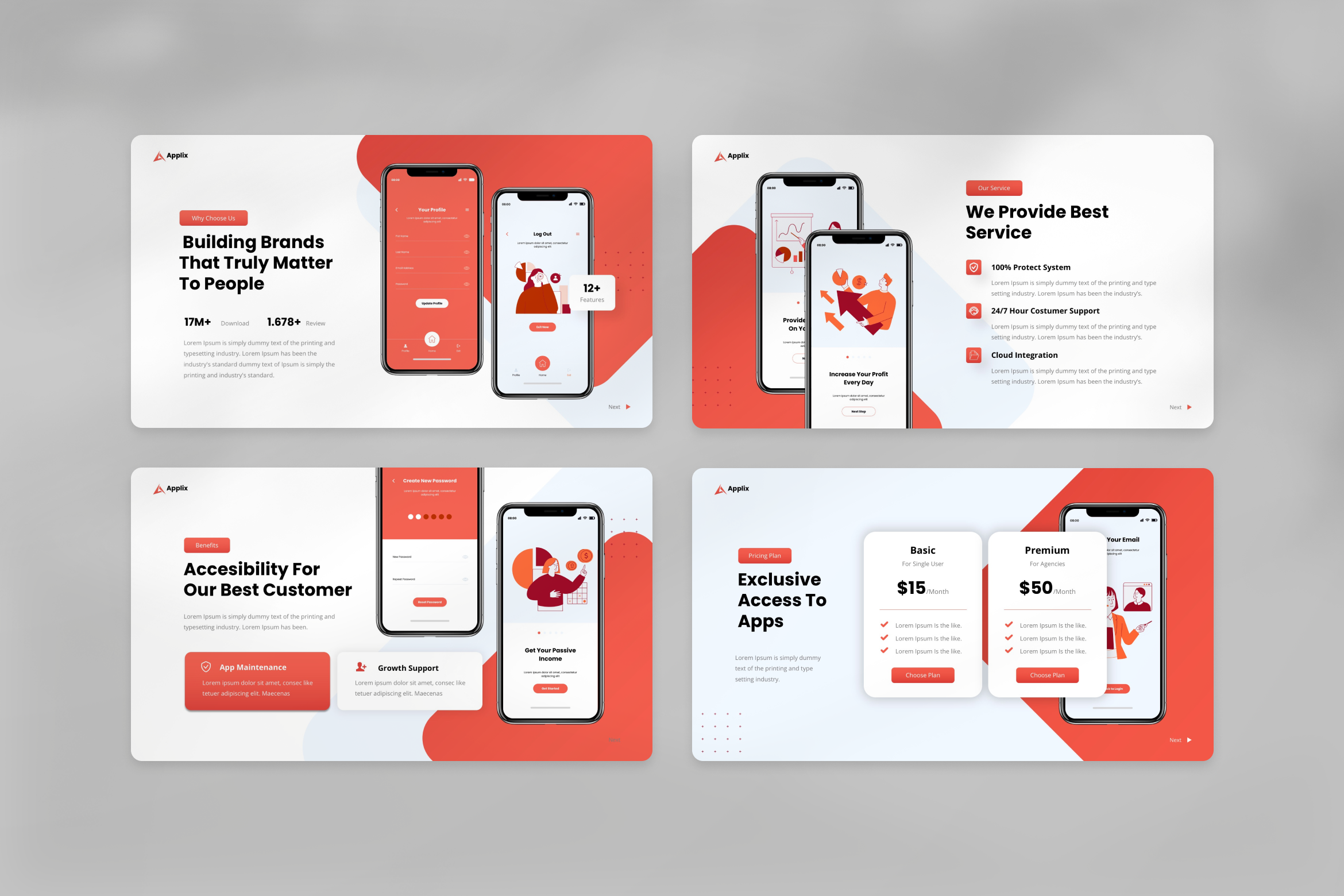 Applix Mobile App & SAAS Google Slide, Presentation Templates ...