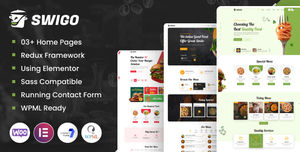 Swigo - Fast Food And Restaurant WordPress Theme