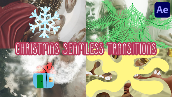 Cartoon Christmas Seamless Transitions for After Effects
