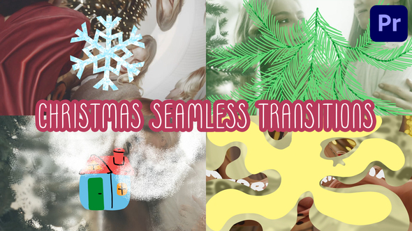 Cartoon Christmas Seamless Transitions for Premiere Pro