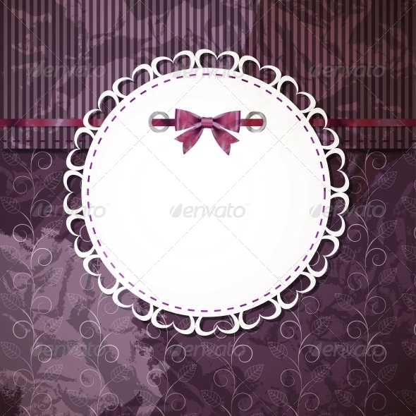 vintage frame with bow vector illustration - Backgrounds Decorative