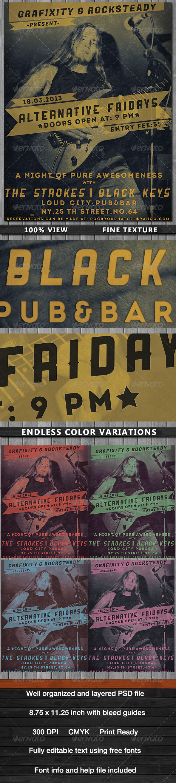 Vintage-Retro Rock Poster/Flyer - Concerts Events