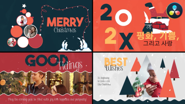 Christmas Cartoon Typography Scenes | DaVinci Resolve