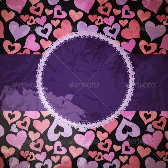 Hearts Background Vector ith sample text - Backgrounds Decorative