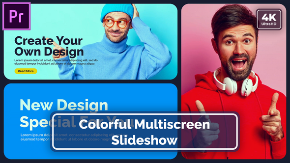 Multiscreen Opener Split Screen Sldeshow MOGRT for Premier Pro