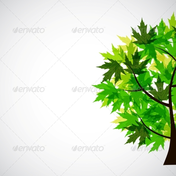 Abstract Vector Spring Tree Illustration - Miscellaneous Conceptual