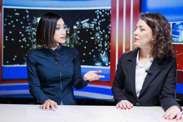 Women presenters talk about latest news