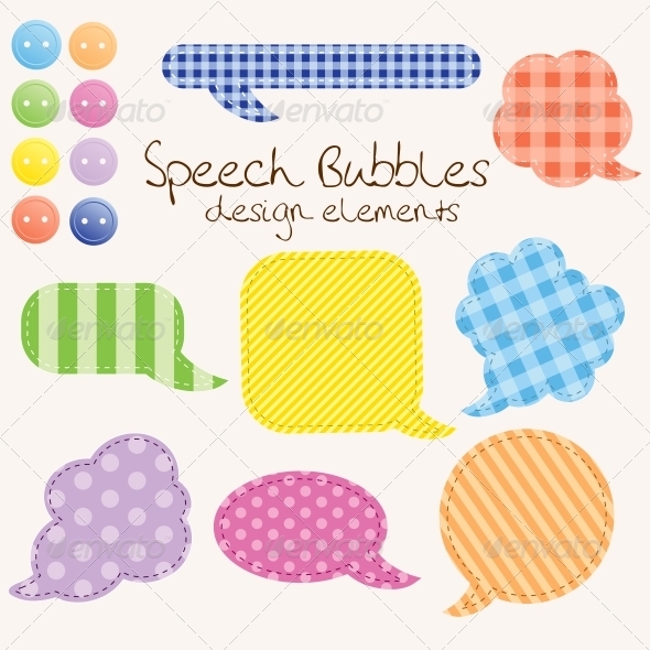Set of Different Speech Bubbles, Design Elements - Backgrounds Decorative
