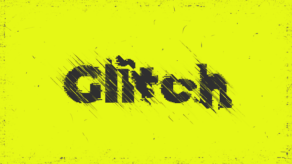 Flat Glitch Logo Logo Stings template preview