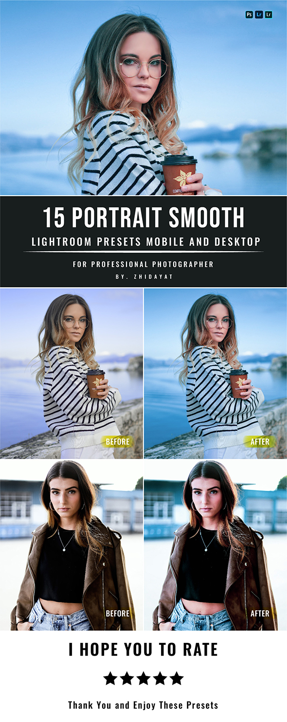 [DOWNLOAD]15 Portrait Smooth Lightroom Presets
