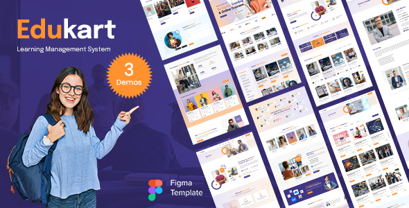 EduKart - Online Courses & Education LMS Figma Template by venusweb