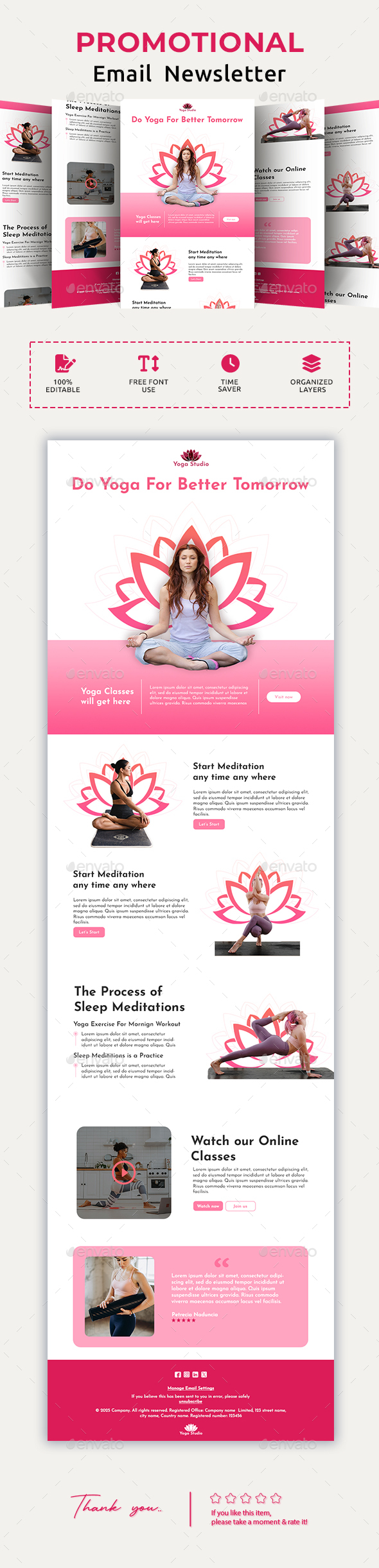 [DOWNLOAD]Yoga Meditation Email Newsletter PSD Template