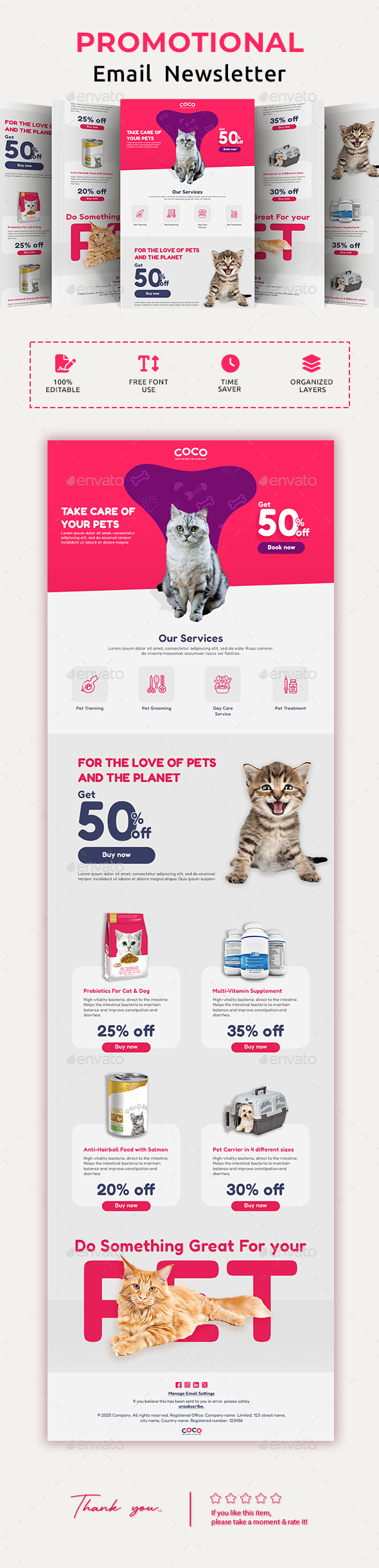 Pet Food Email Newsletter PSD Template