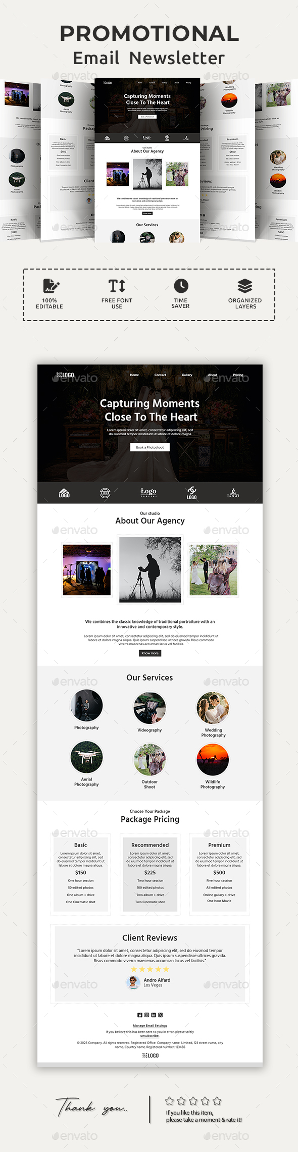 Photography Email Newsletter PSD Template