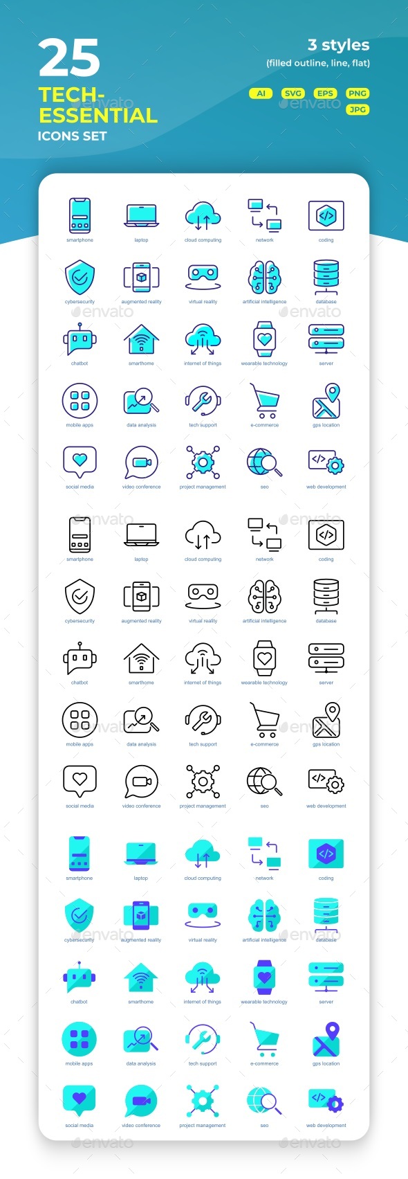 Tech Essentials Icons Set