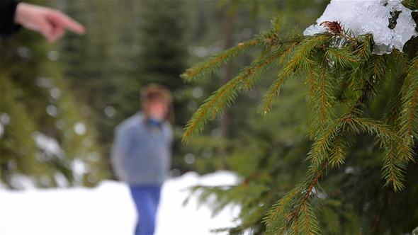 Man In Winter Forest 1