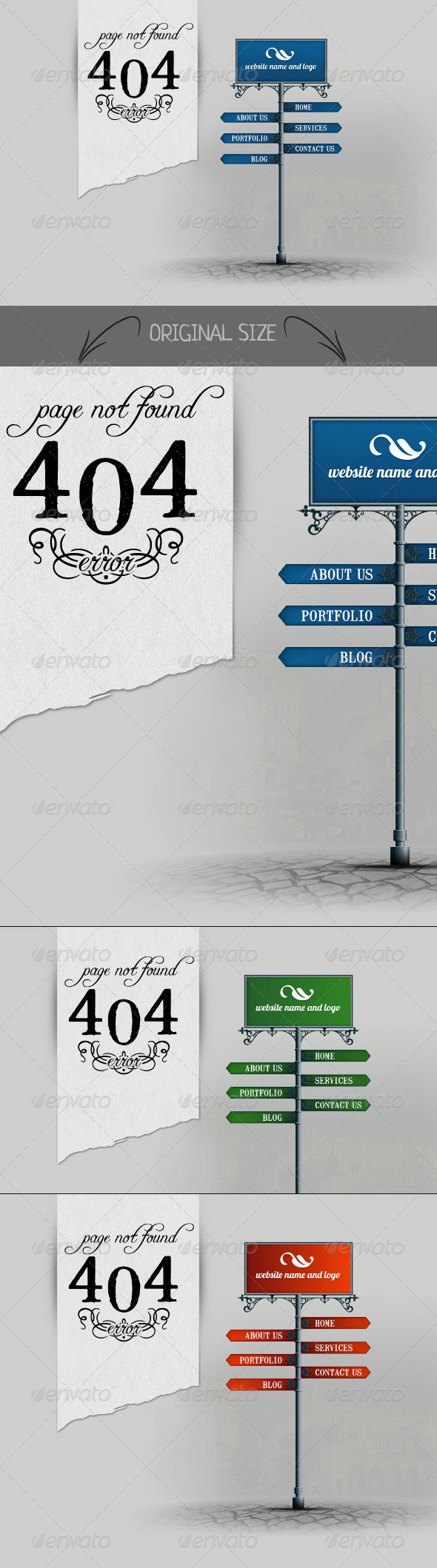 404 Signpost - 404 Pages Web Elements
