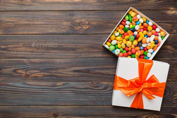 Candies With The Wrapped In The Colorful Paper Stock Photo