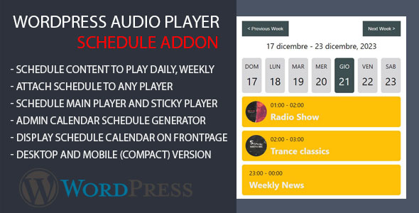 Modern Audio Player Schedule AddOn