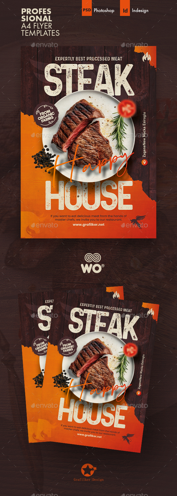 Steak Restaurant Flyer Templates