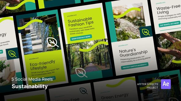 Social Media Reels - Sustainability After Effects Template Product Promo template preview