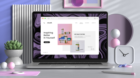 Laptop Office Desk Mockup Product Promo template preview