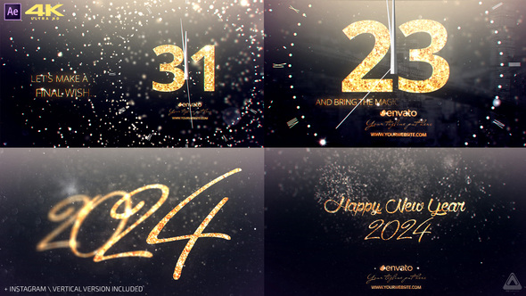 New Year Midnight Gold Countdown 2024