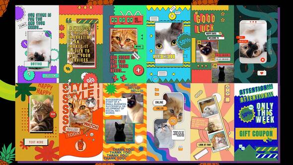 Trendy Vertical Stories 2 Elements template preview