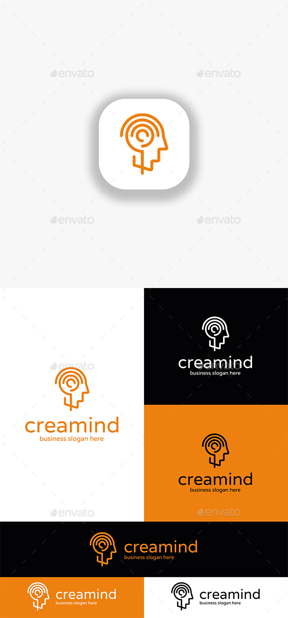 Creative Mind - Abstract Human Head Logo