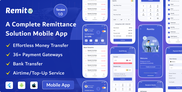 Remito - Cross Platform Remittance Mobile Application