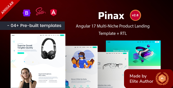 Pinax - Product Landing Angular 17+ Template