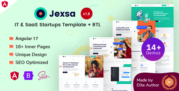 Jexsa - Angular 17+ IT & SaaS Startup Company Template