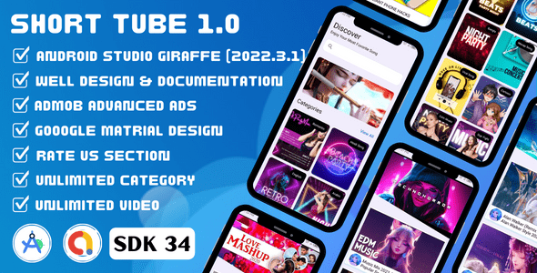 ShortTube: Android YouTube Video Embed App Using Lattest YouTube I Frame API