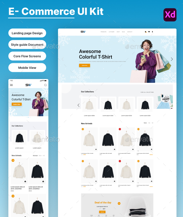 E-commerce website UI kit