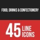 Food, Drinks & Confectionery Filled Line Icons