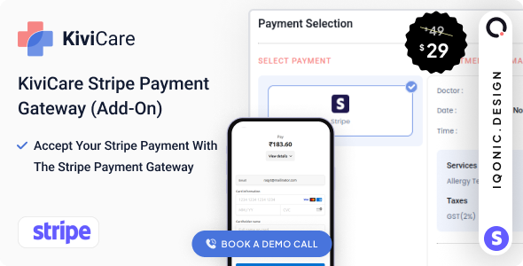 KiviCare - Stripe Payment Gateway (Add-on)
