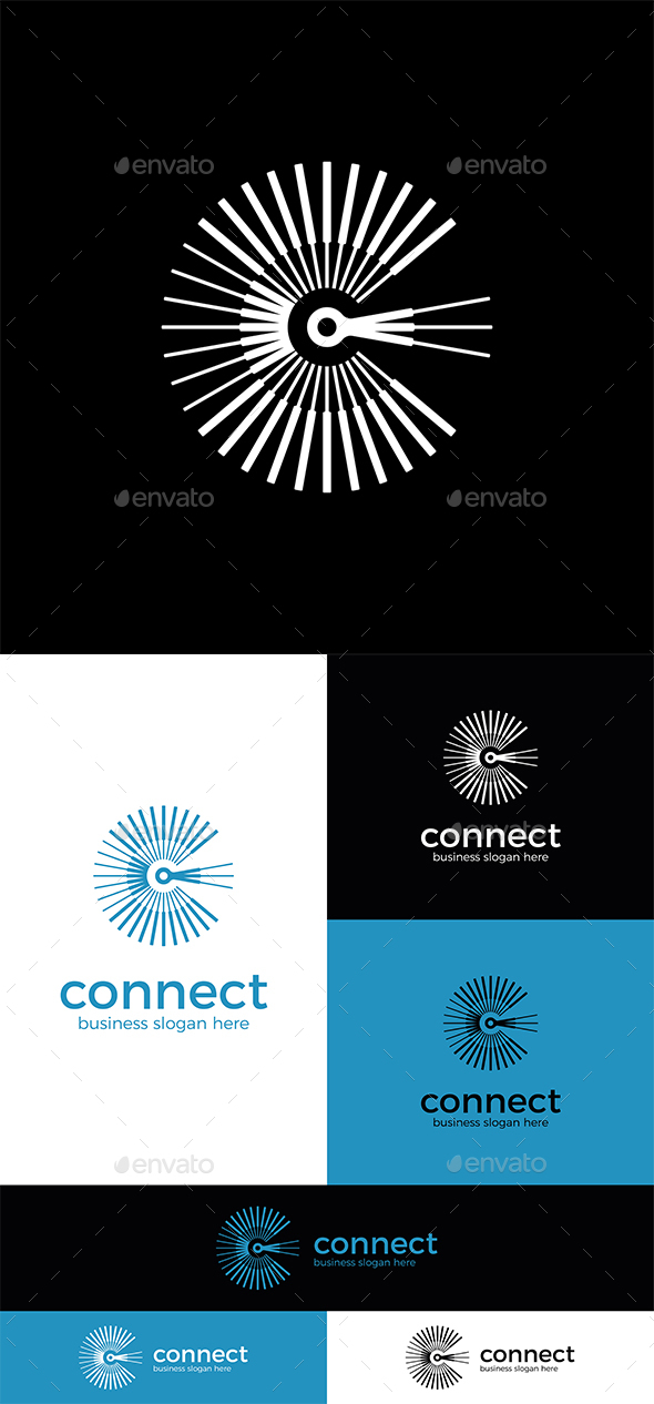 Connect C Letter Abstract Logo