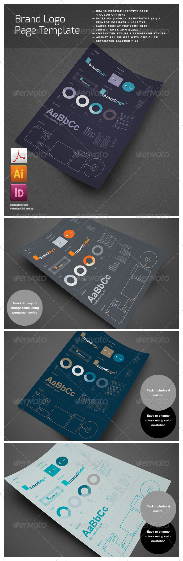 Brand Logo Identity Layout Page - Proposals & Invoices Stationery