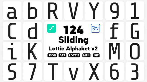 Sliding Lottie Alphabet V2