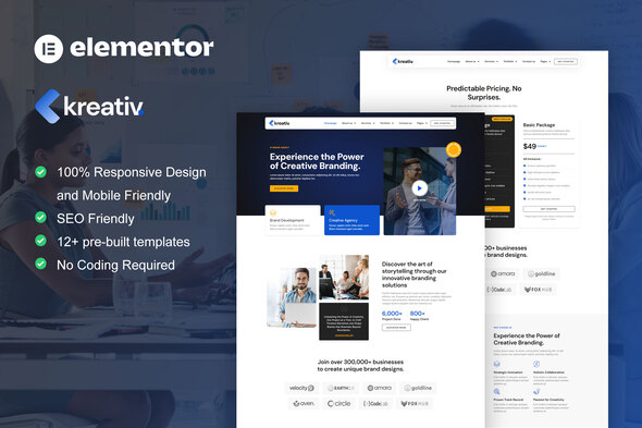 Kreativ - Digital Agency & Creative Branding Elementor Pro Template Kit