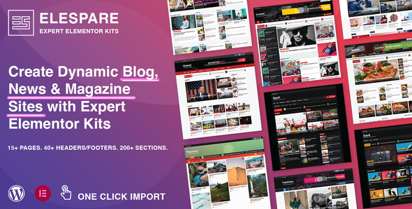 Elespare Pro - Create Dynamic Blog, News & Magazine Sites with Expert Elementor Kits