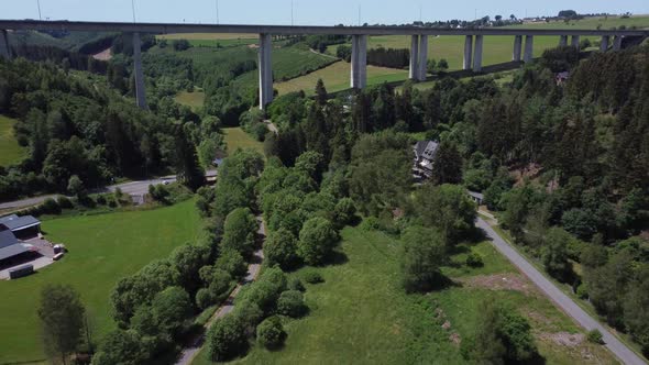 Ourtalbrücke in Belgium in the province of Liège, aerial alt