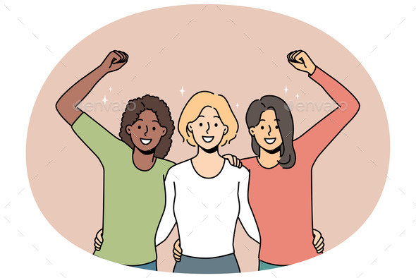 [DOWNLOAD]Overjoyed Multiracial Women Hug Show Unity