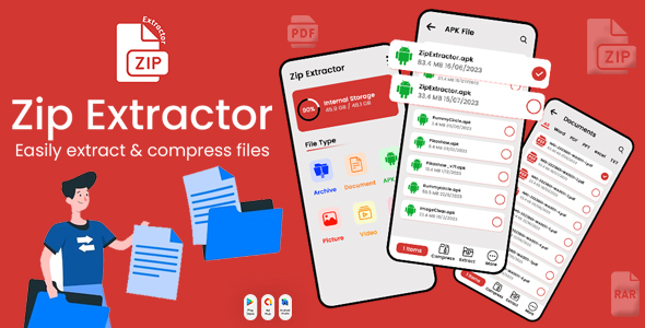Zip Extractor - Zip Unzip Files - Files Manager - Rar Maker - Compressed Zip - Manipulate Files