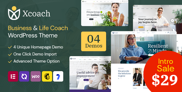 Xcoach - Life And Business Coach WordPress Theme