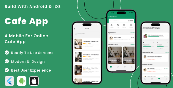 [DOWNLOAD]Cafe App - Online Complete Restaurant/Cafe Flutter App | Android | iOS Mobile App Template