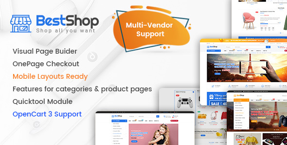 BestShop - Top MultiPurpose Marketplace OpenCart 3 Theme With Mobile Layouts